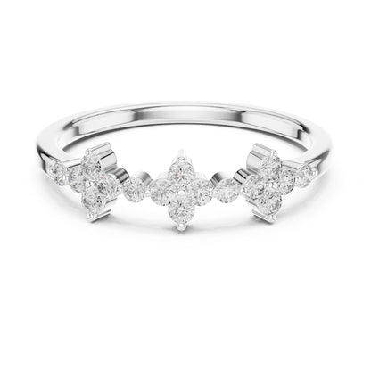 Round Lab Grown Diamond Cluster Engagement Ring