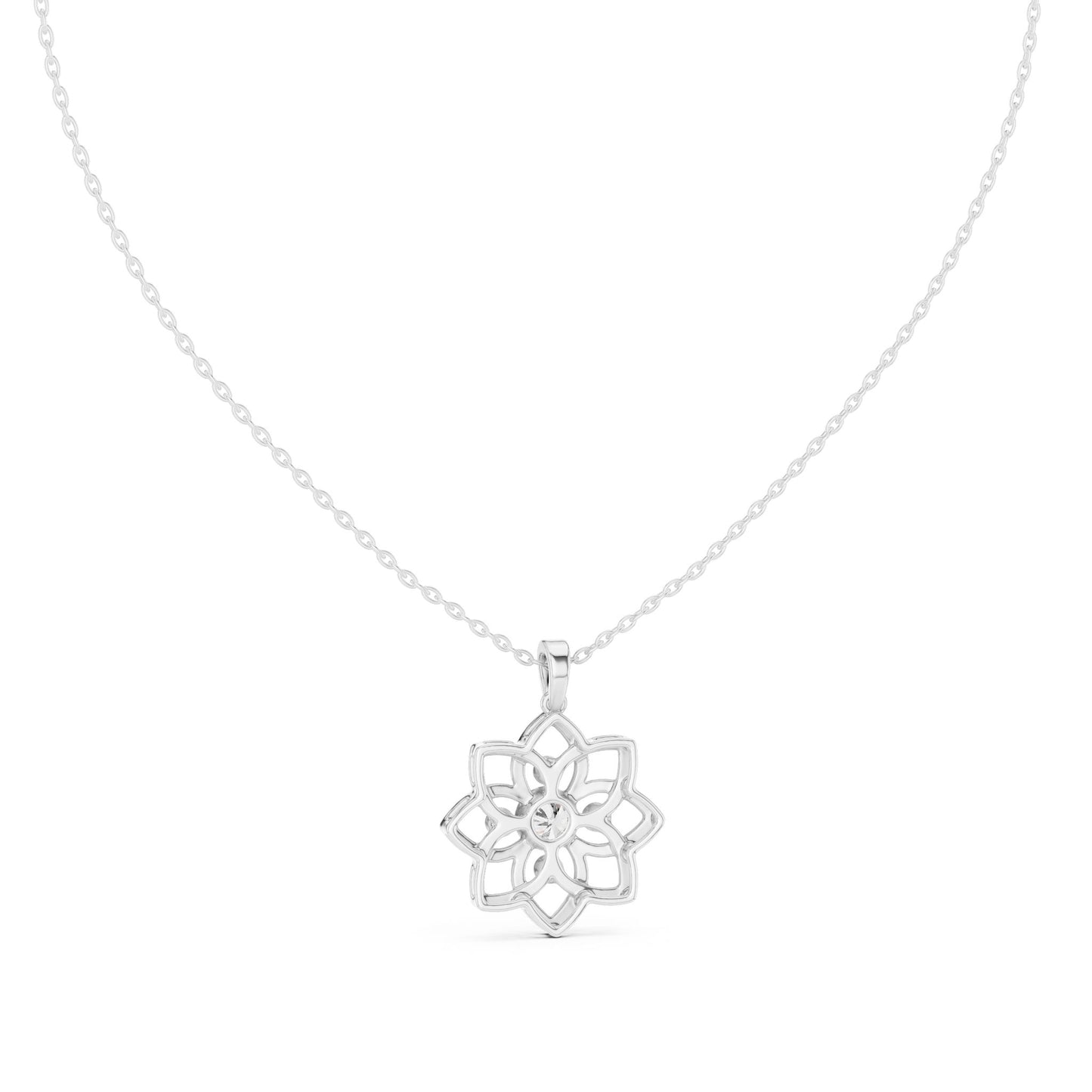 Round Lab Grown Diamond Cluster Pendant