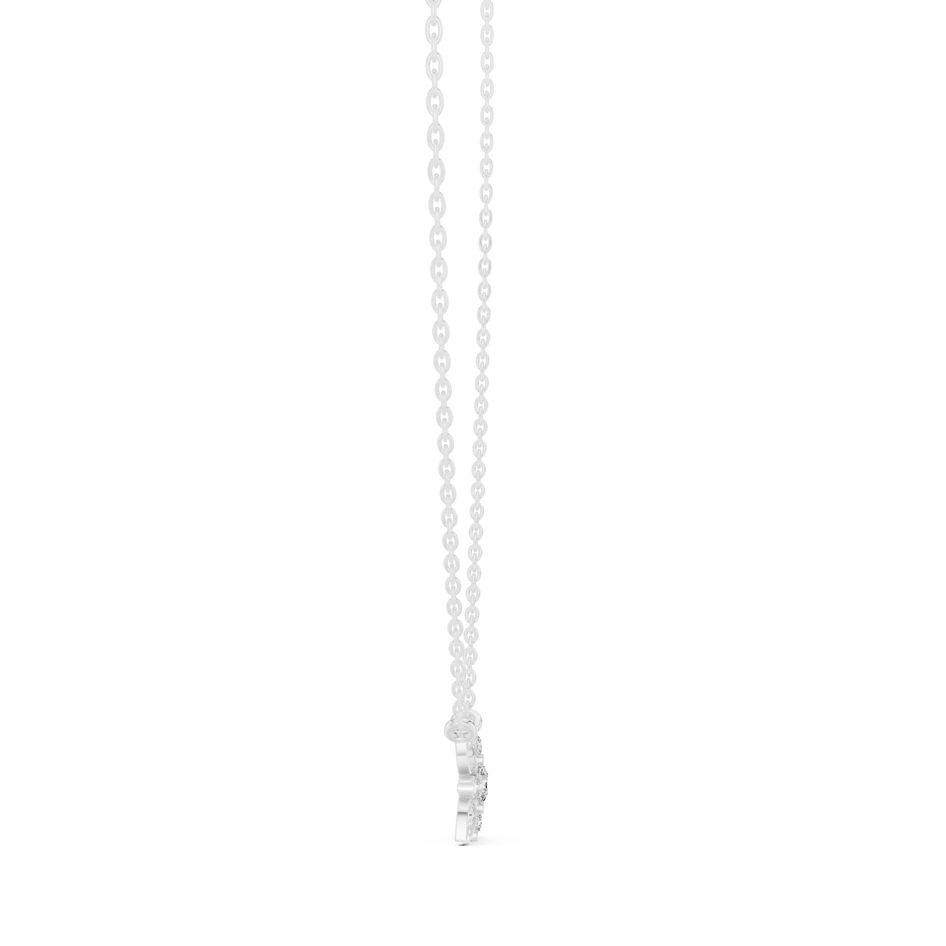 Round Lab Grown Diamond Cluster Pendant
