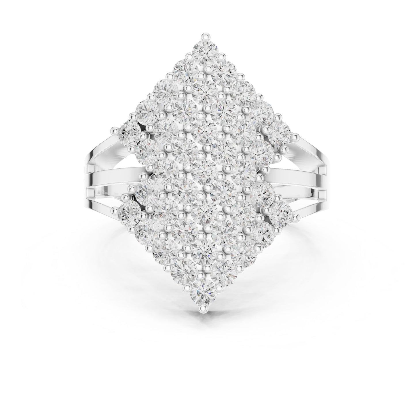Round Lab Grown Diamond Cluster Engagement Ring
