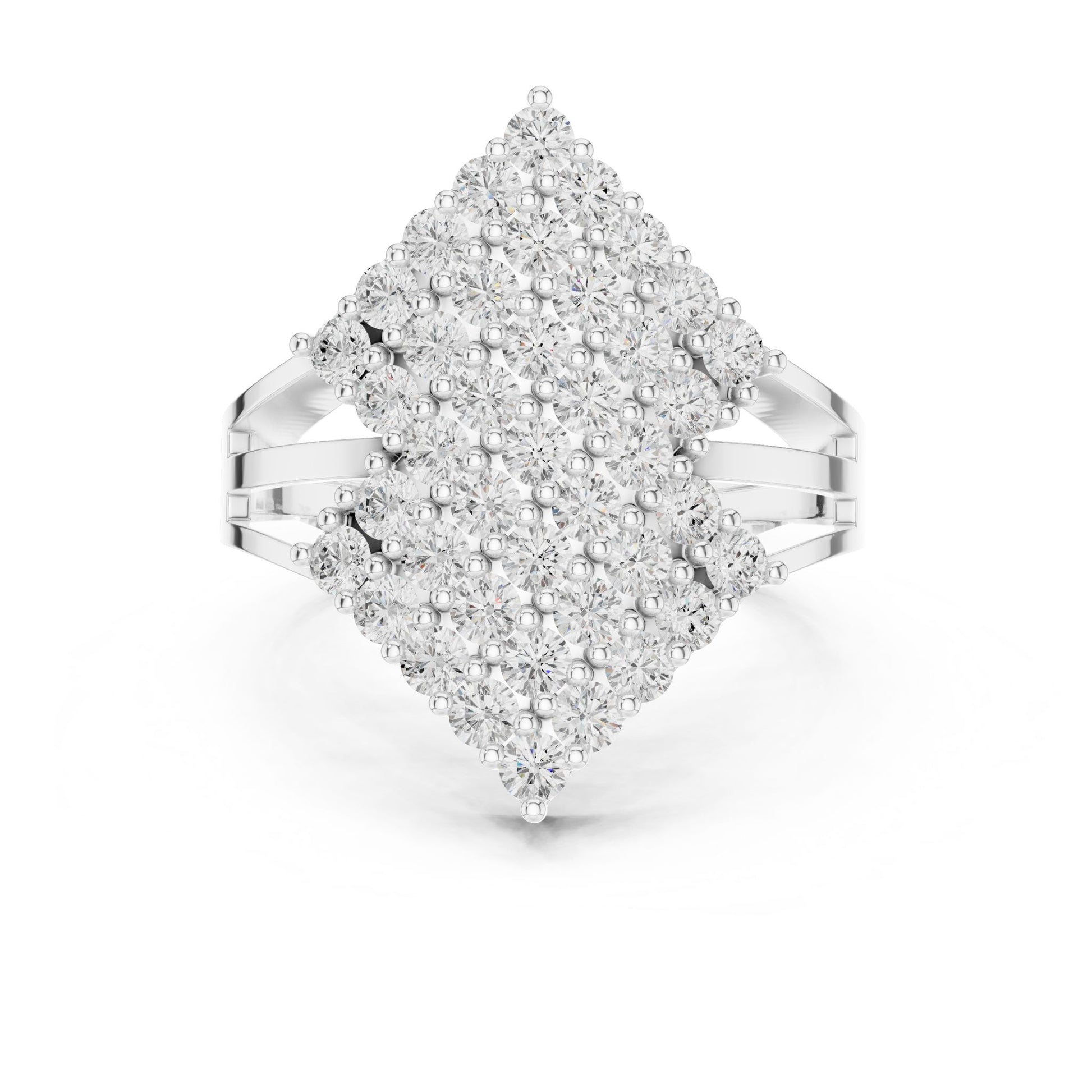 Round Lab Grown Diamond Cluster Engagement Ring