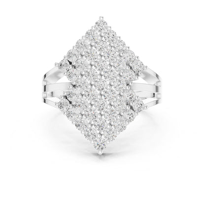 Round Lab Grown Diamond Cluster Engagement Ring