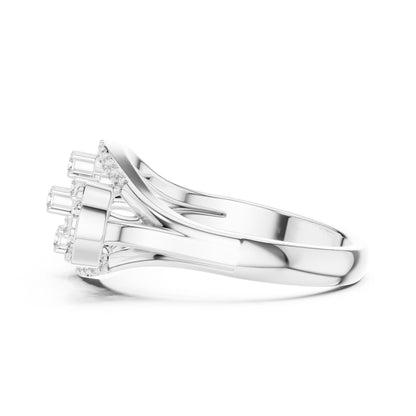 Round Lab Grown Diamond Cluster Engagement Ring