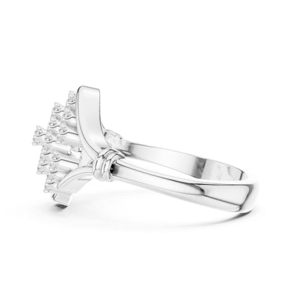 Round Lab Grown Diamond Cluster Engagement Ring