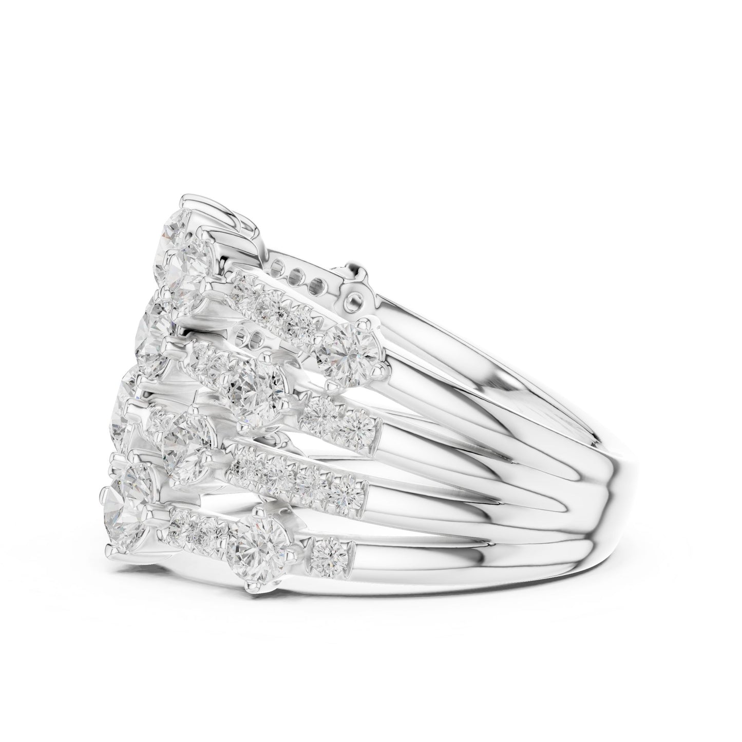 Round Lab Grown Diamond Cluster Engagement Ring