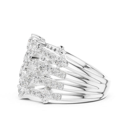Round Lab Grown Diamond Cluster Engagement Ring