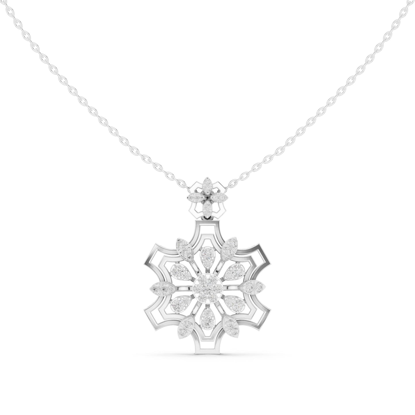 Round Lab Grown Diamond Cluster Pendant