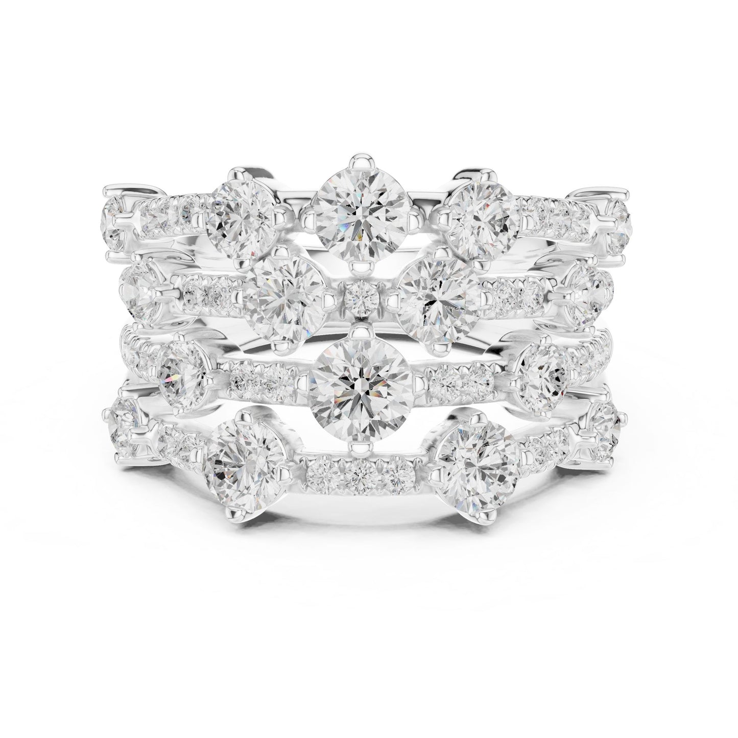 Round Lab Grown Diamond Cluster Engagement Ring