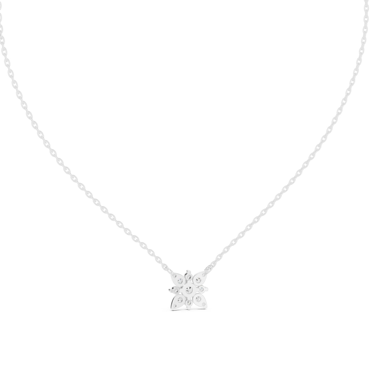 Round Lab Grown Diamond Cluster Pendant