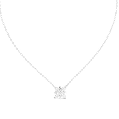 Round Lab Grown Diamond Cluster Pendant