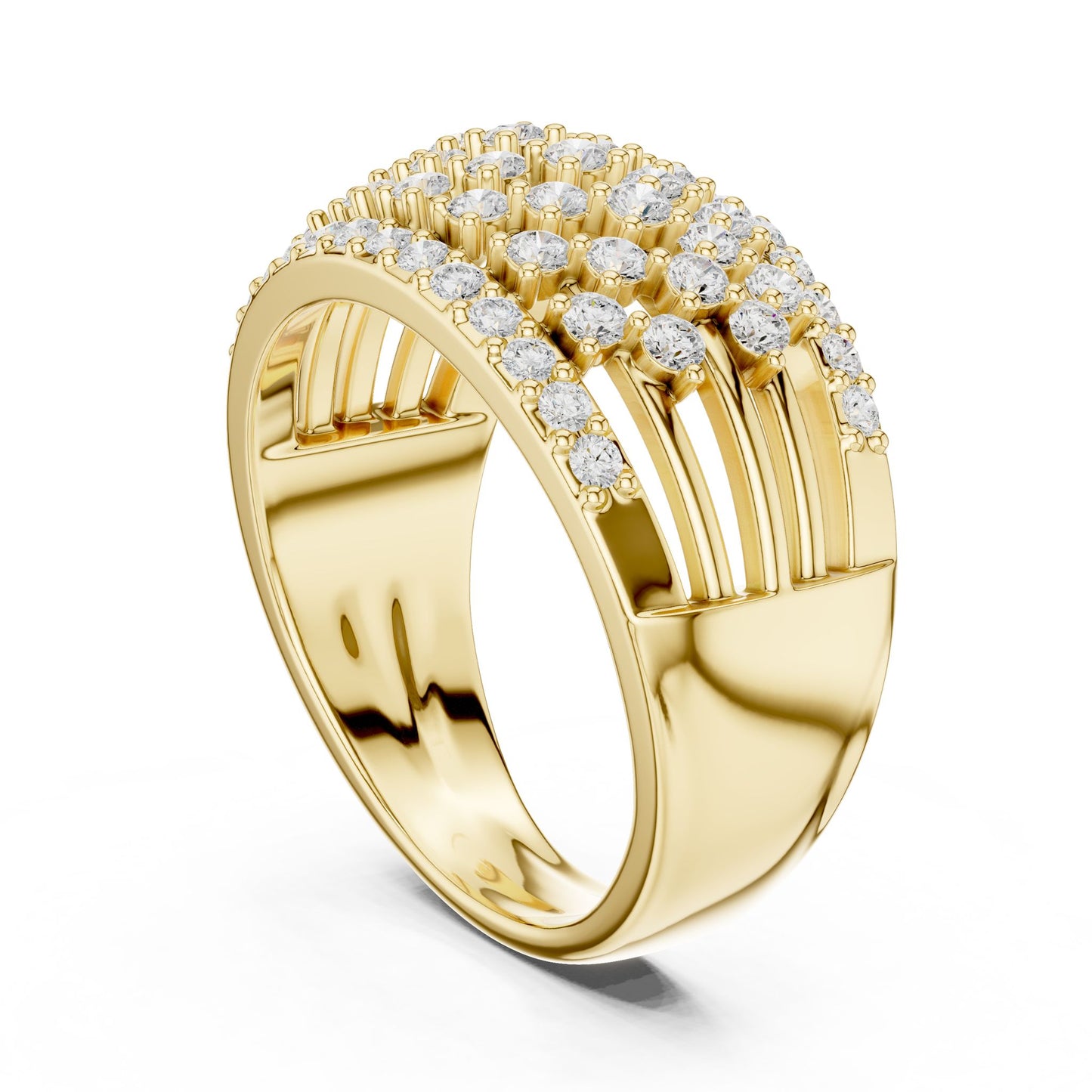 Round Lab Grown Diamond Cluster Engagement Ring