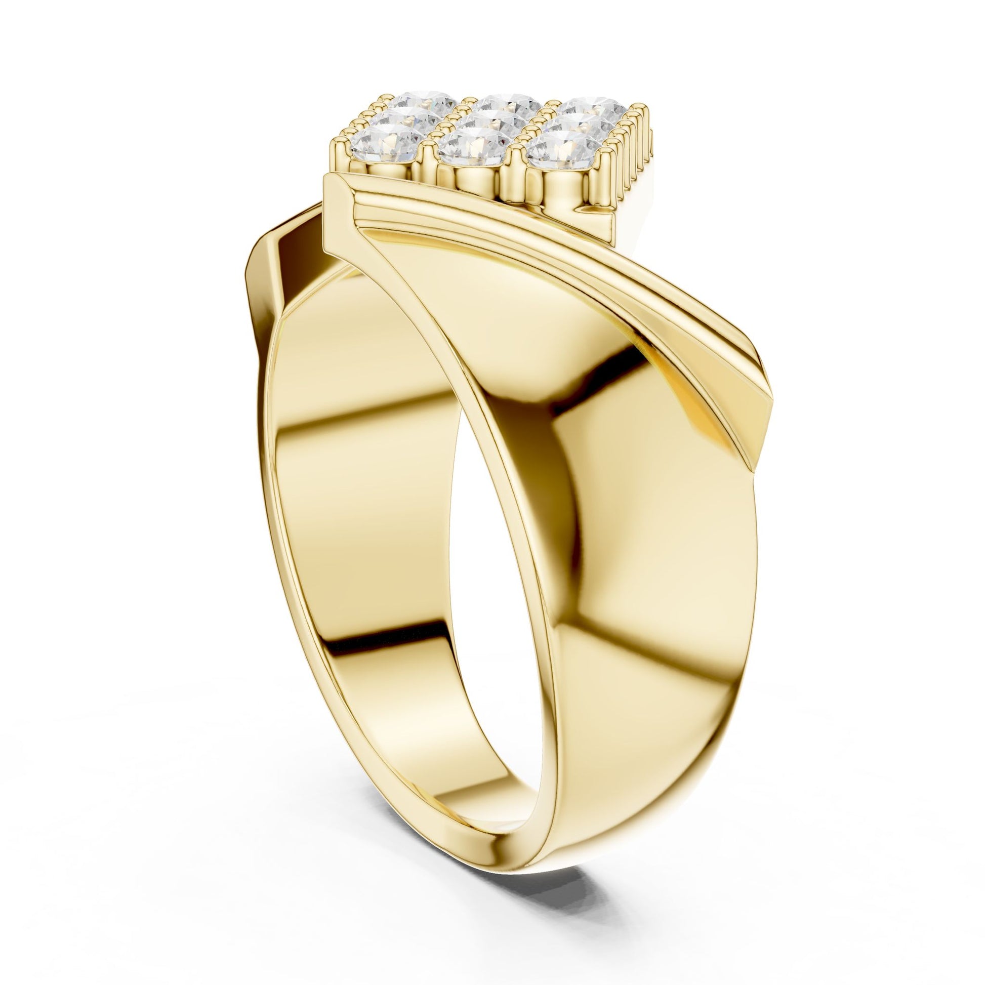 Men's Round Lab Grown Diamond Cluster Ring