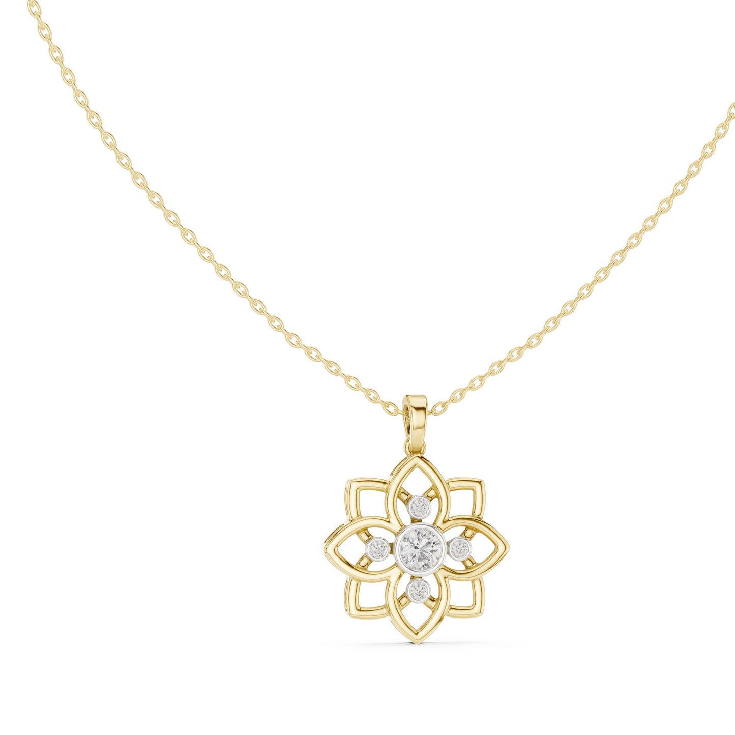 Round Lab Grown Diamond Cluster Pendant