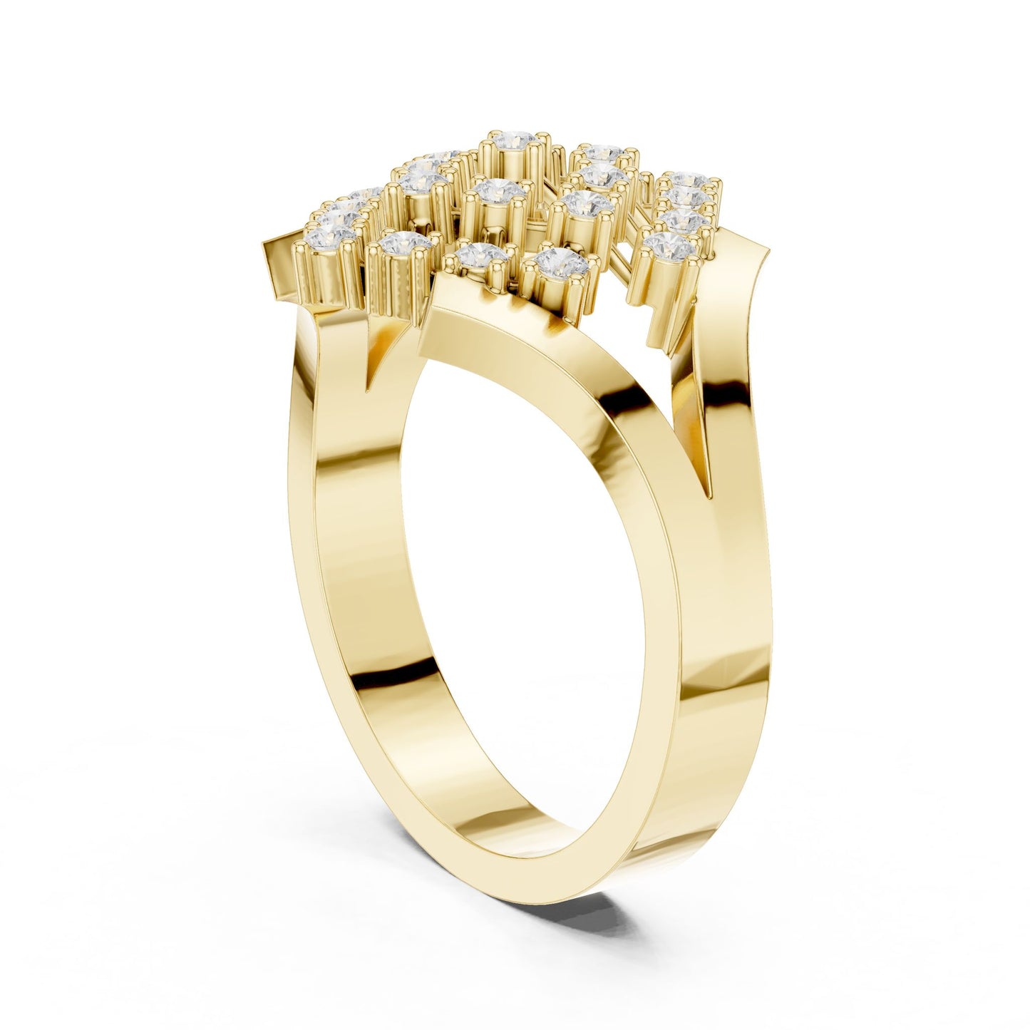 Round Lab Grown Diamond Cluster Engagement Ring
