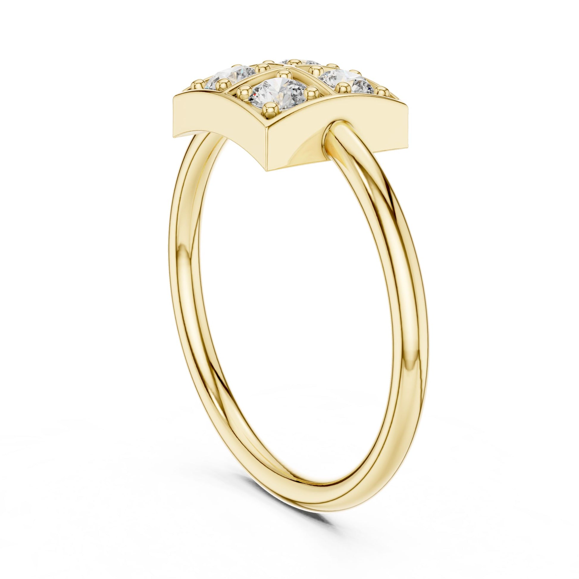 Round Lab Grown Diamond Cluster Engagement Ring