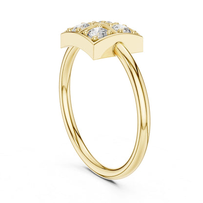 Round Lab Grown Diamond Cluster Engagement Ring