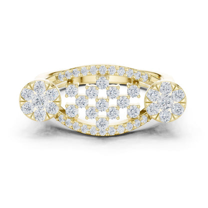 Round Lab Grown Diamond Cluster Engagement Ring