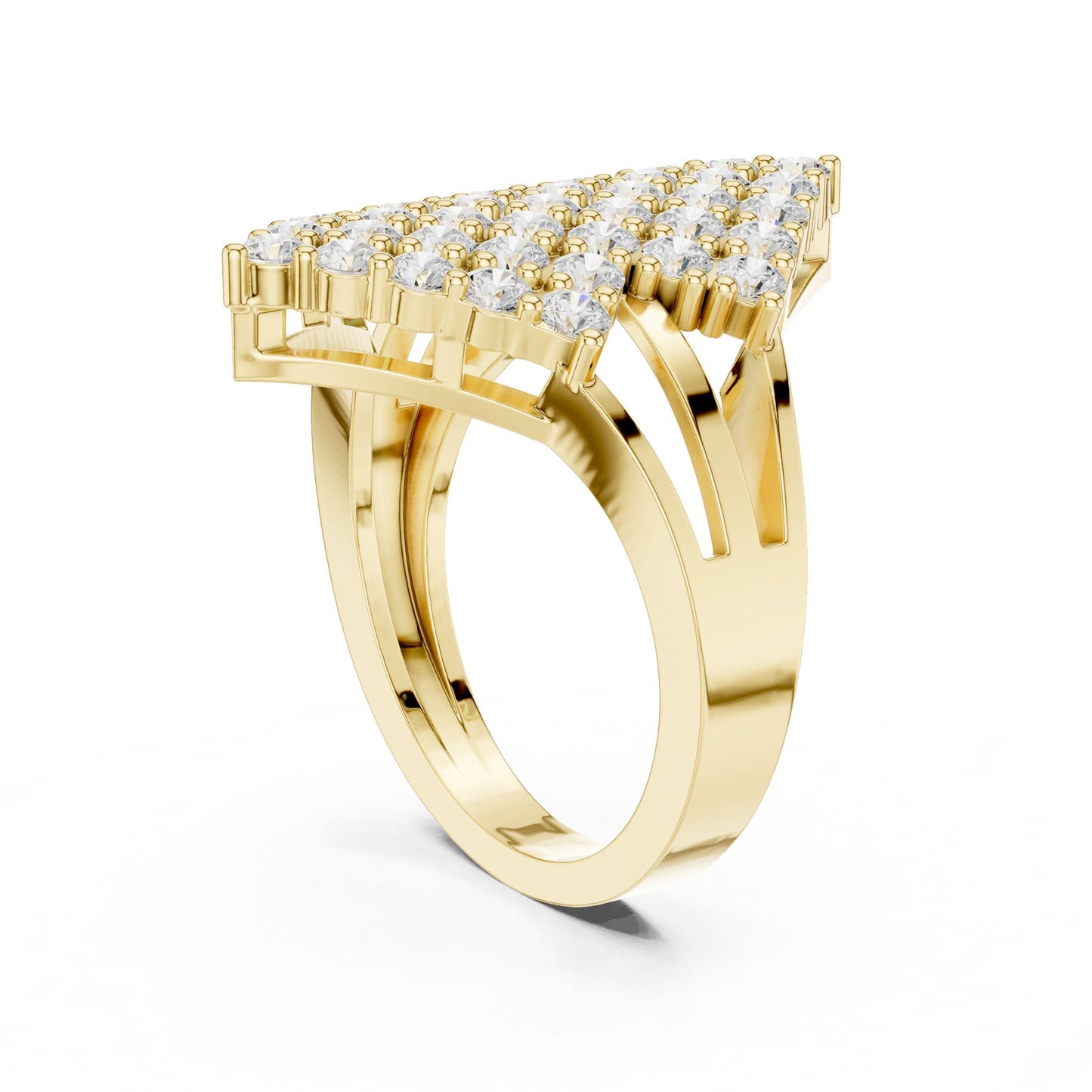 Round Lab Grown Diamond Cluster Engagement Ring