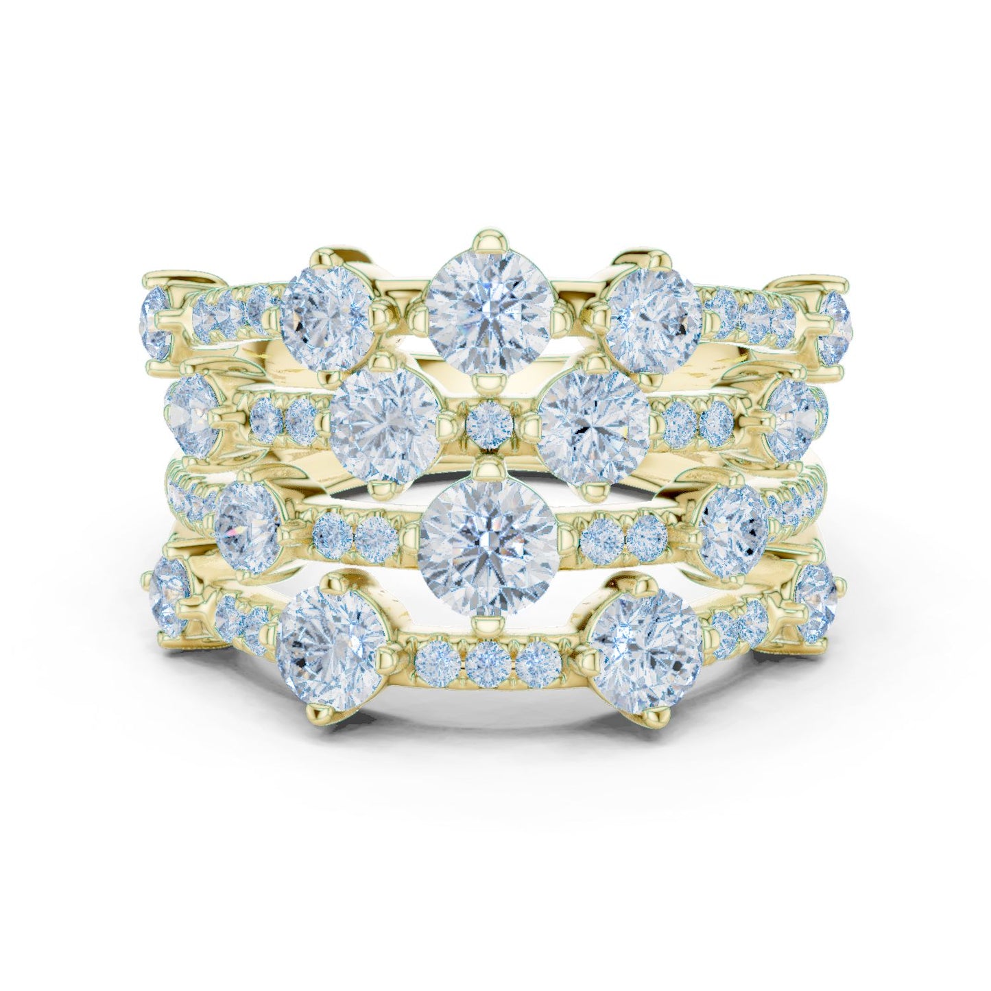 Round Lab Grown Diamond Cluster Engagement Ring
