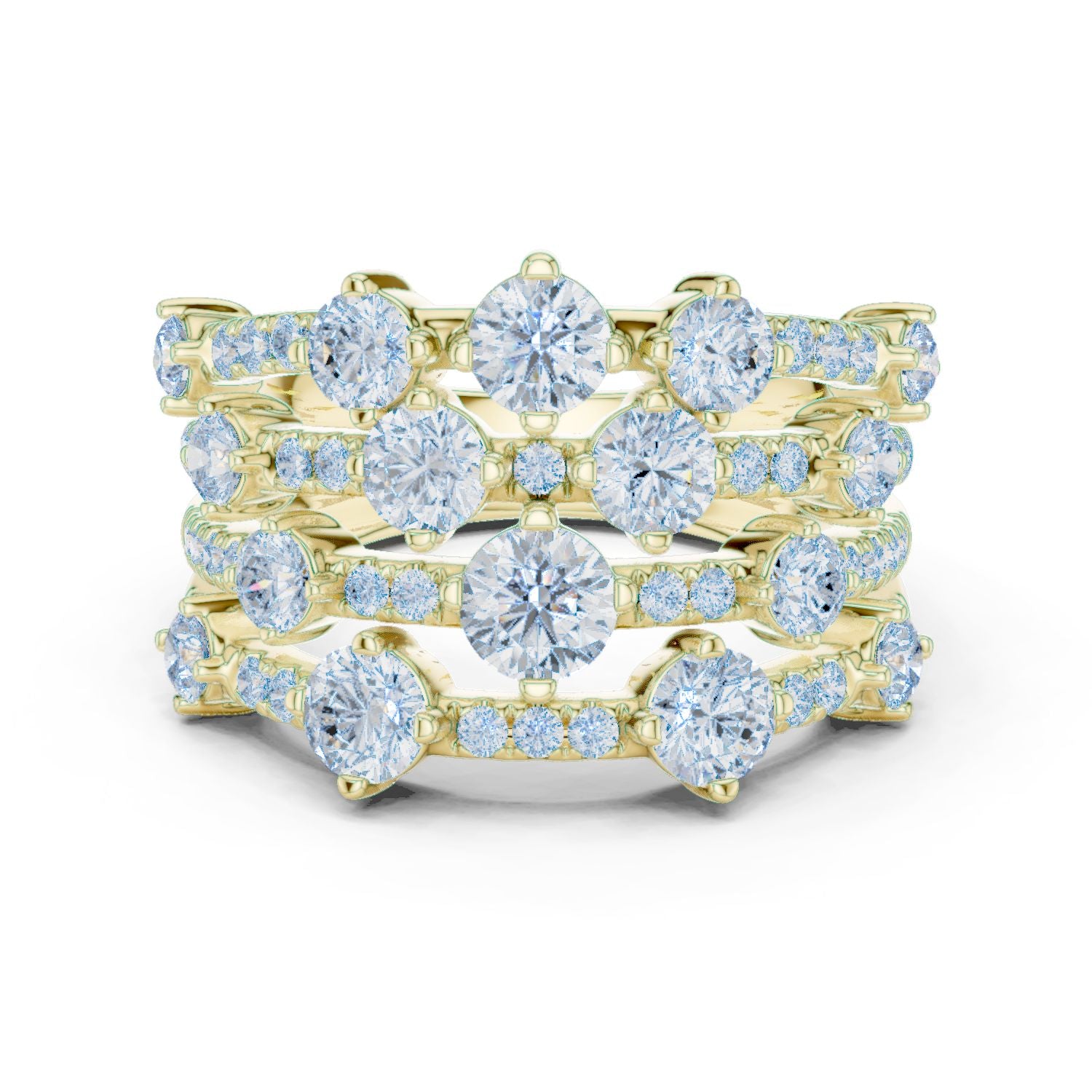 Round Lab Grown Diamond Cluster Engagement Ring