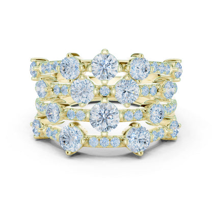 Round Lab Grown Diamond Cluster Engagement Ring