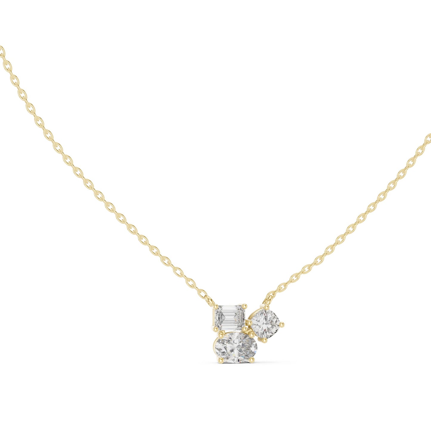 Round Lab Grown Diamond Cluster Pendant