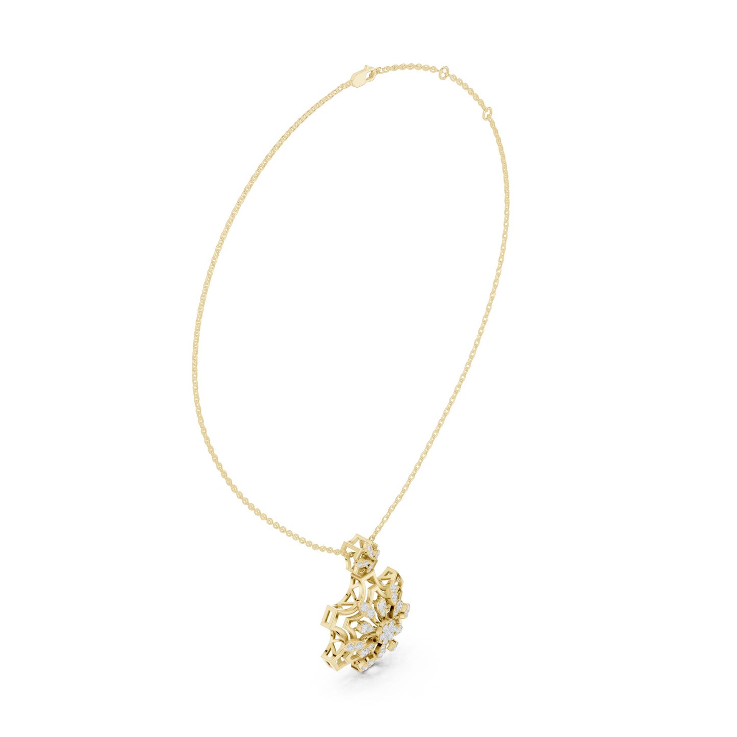 Round Lab Grown Diamond Cluster Pendant