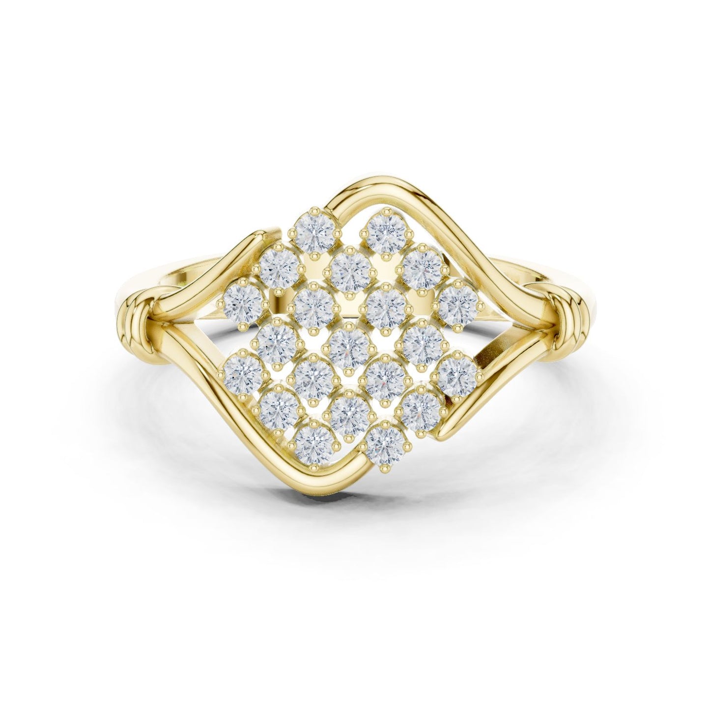 Round Lab Grown Diamond Cluster Engagement Ring