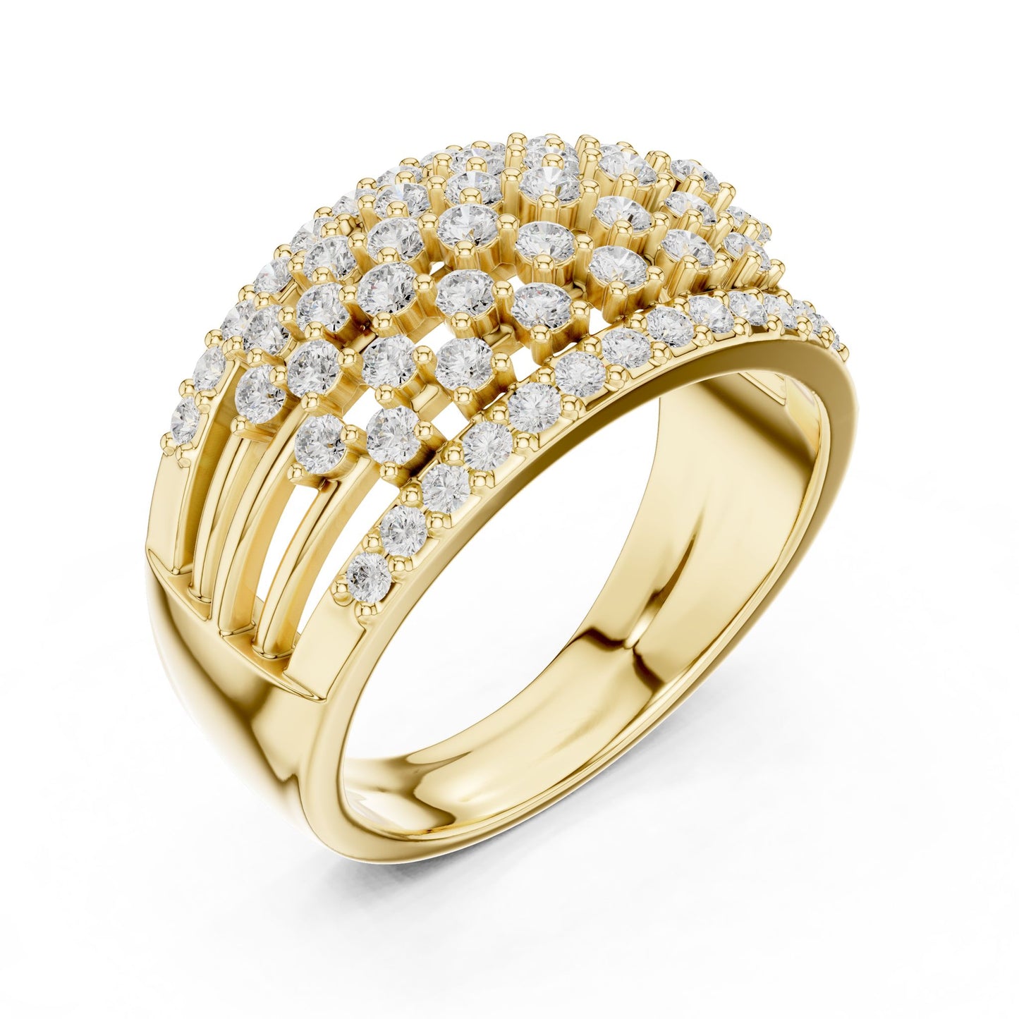 Round Lab Grown Diamond Cluster Engagement Ring