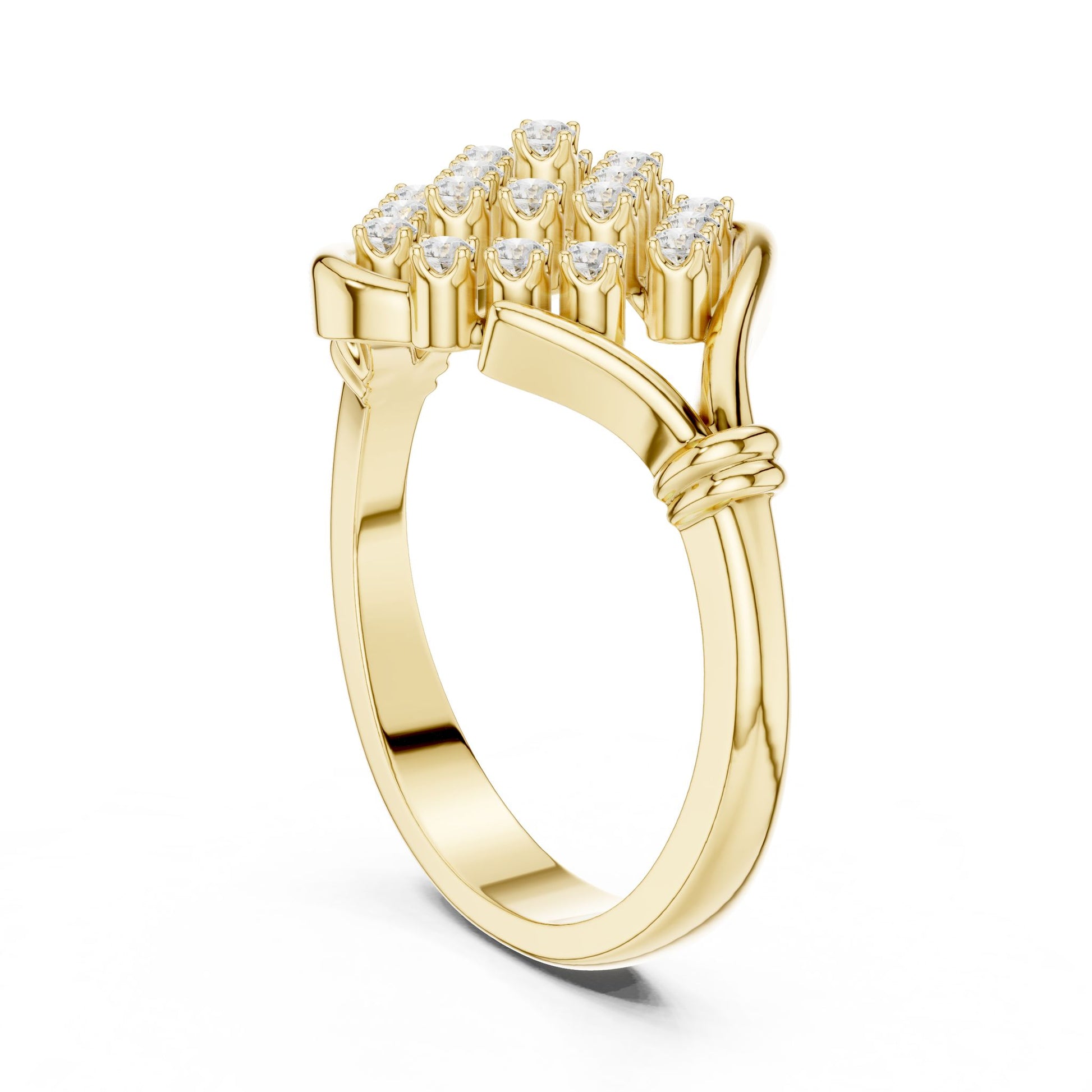 Round Lab Grown Diamond Cluster Engagement Ring