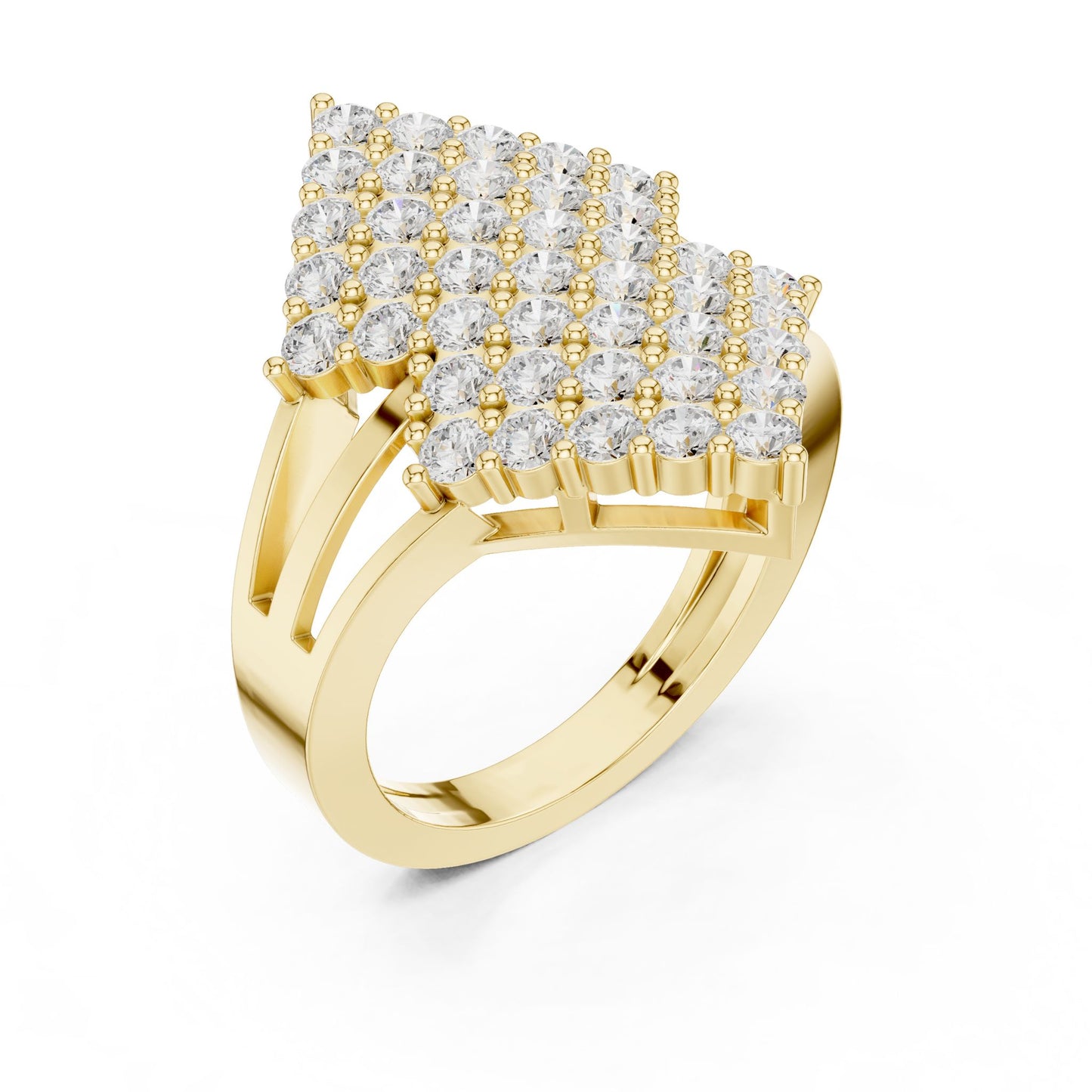 Round Lab Grown Diamond Cluster Engagement Ring