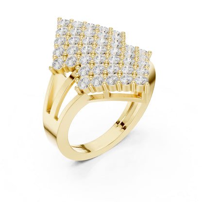 Round Lab Grown Diamond Cluster Engagement Ring