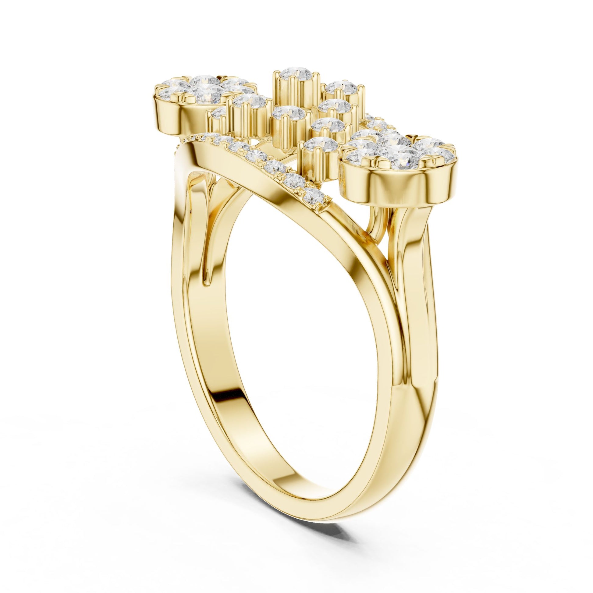 Round Lab Grown Diamond Cluster Engagement Ring