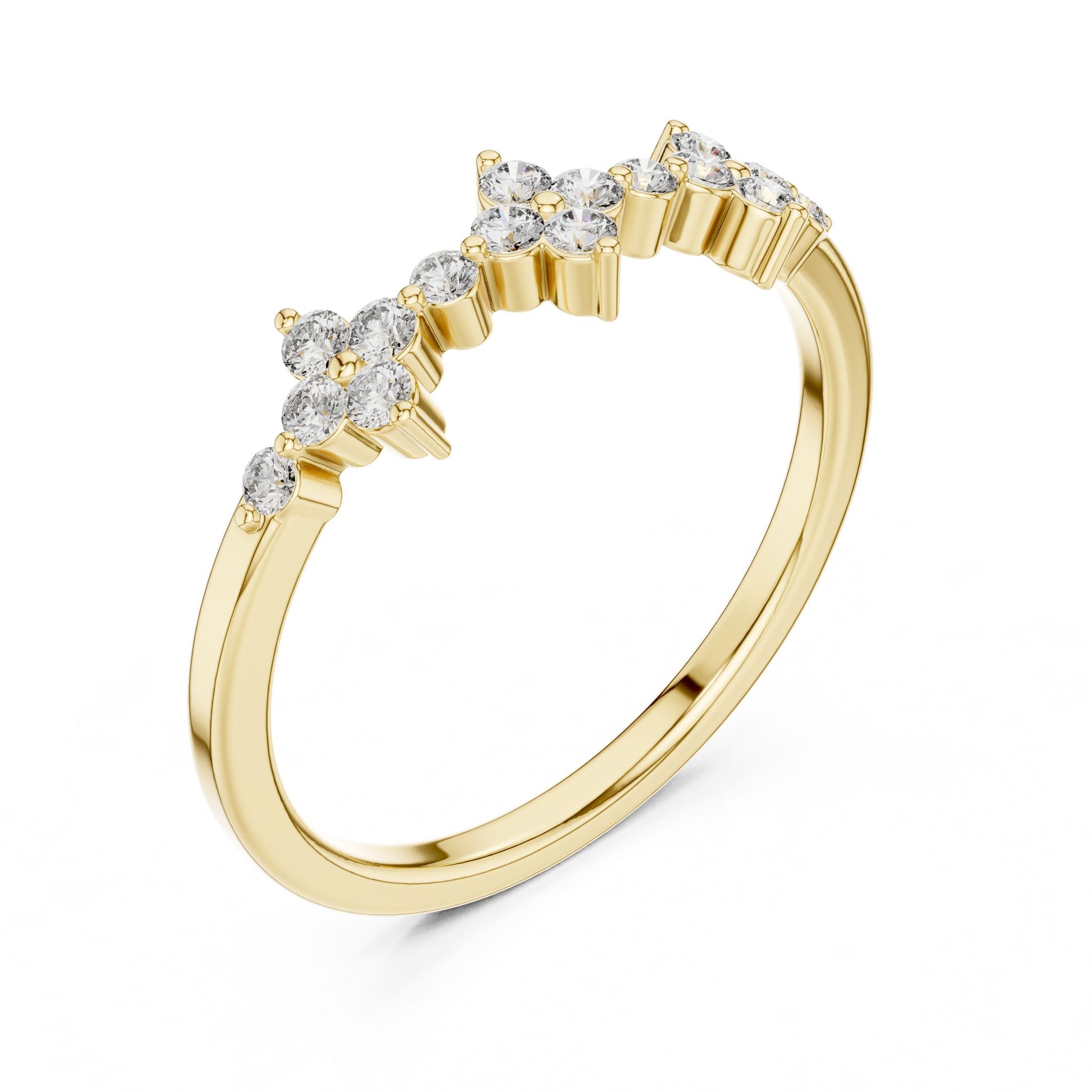 Round Lab Grown Diamond Cluster Engagement Ring