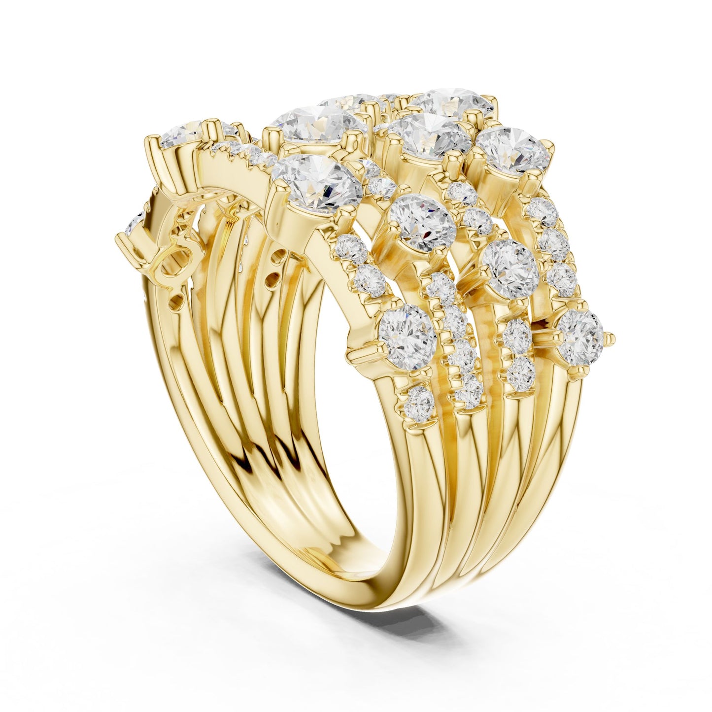 Round Lab Grown Diamond Cluster Engagement Ring