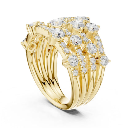 Round Lab Grown Diamond Cluster Engagement Ring