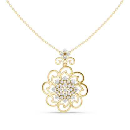 Round Lab Grown Diamond Cluster Pendant