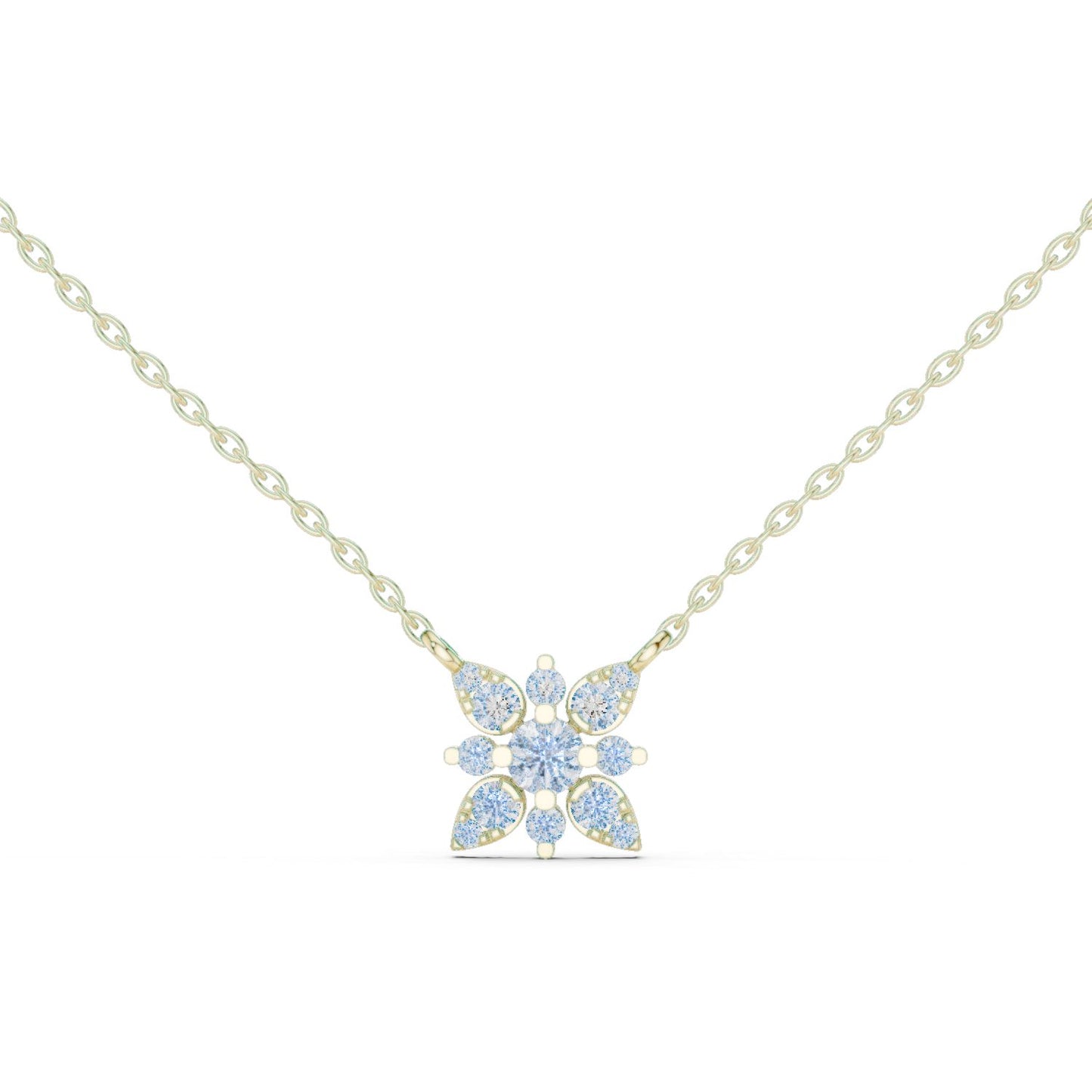 Round Lab Grown Diamond Cluster Pendant