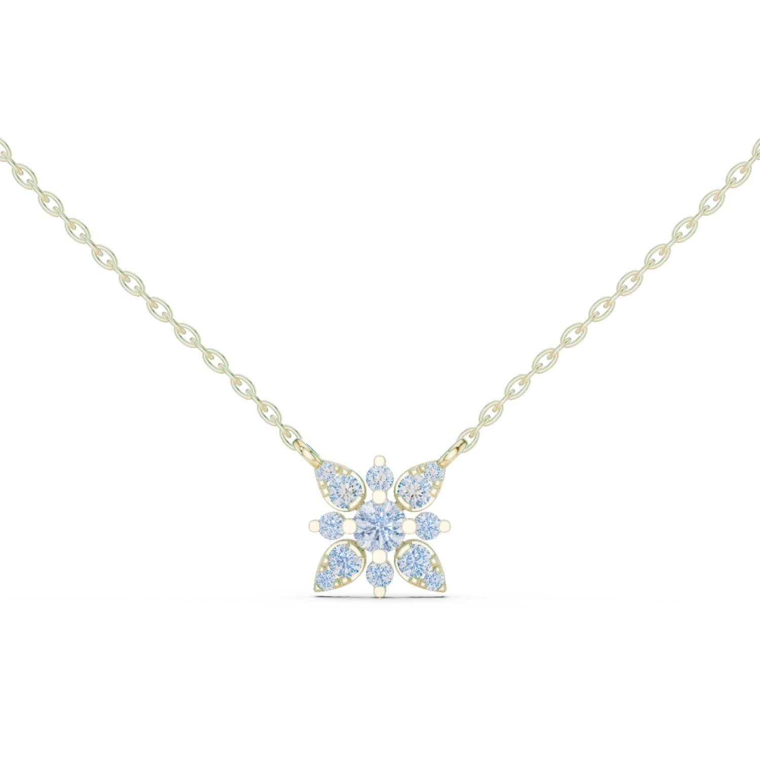 Round Lab Grown Diamond Cluster Pendant