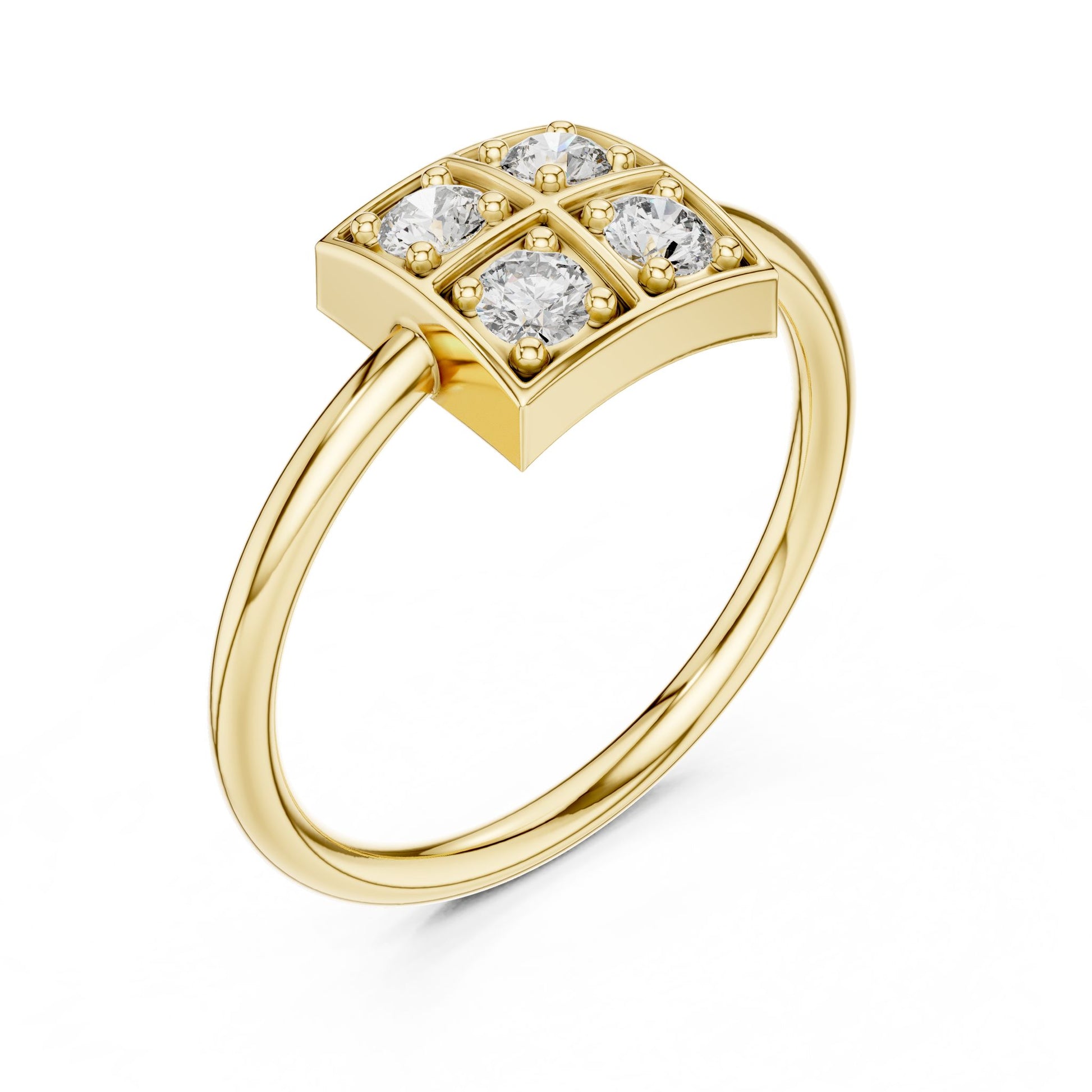 Round Lab Grown Diamond Cluster Engagement Ring