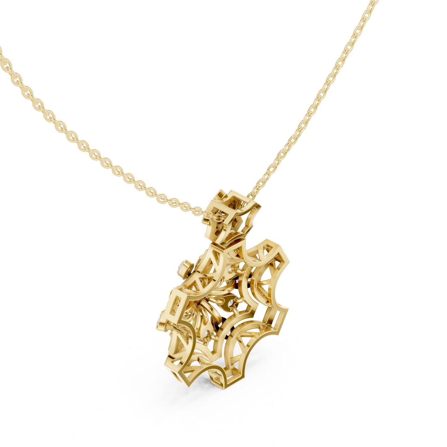Round Lab Grown Diamond Cluster Pendant