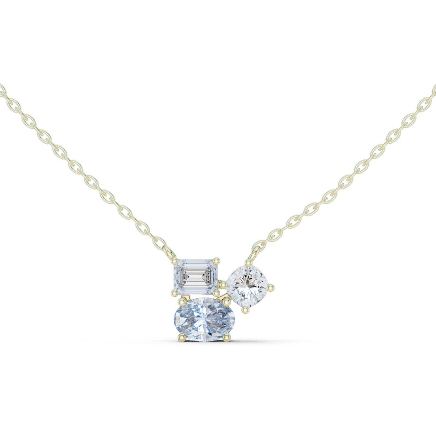Round Lab Grown Diamond Cluster Pendant