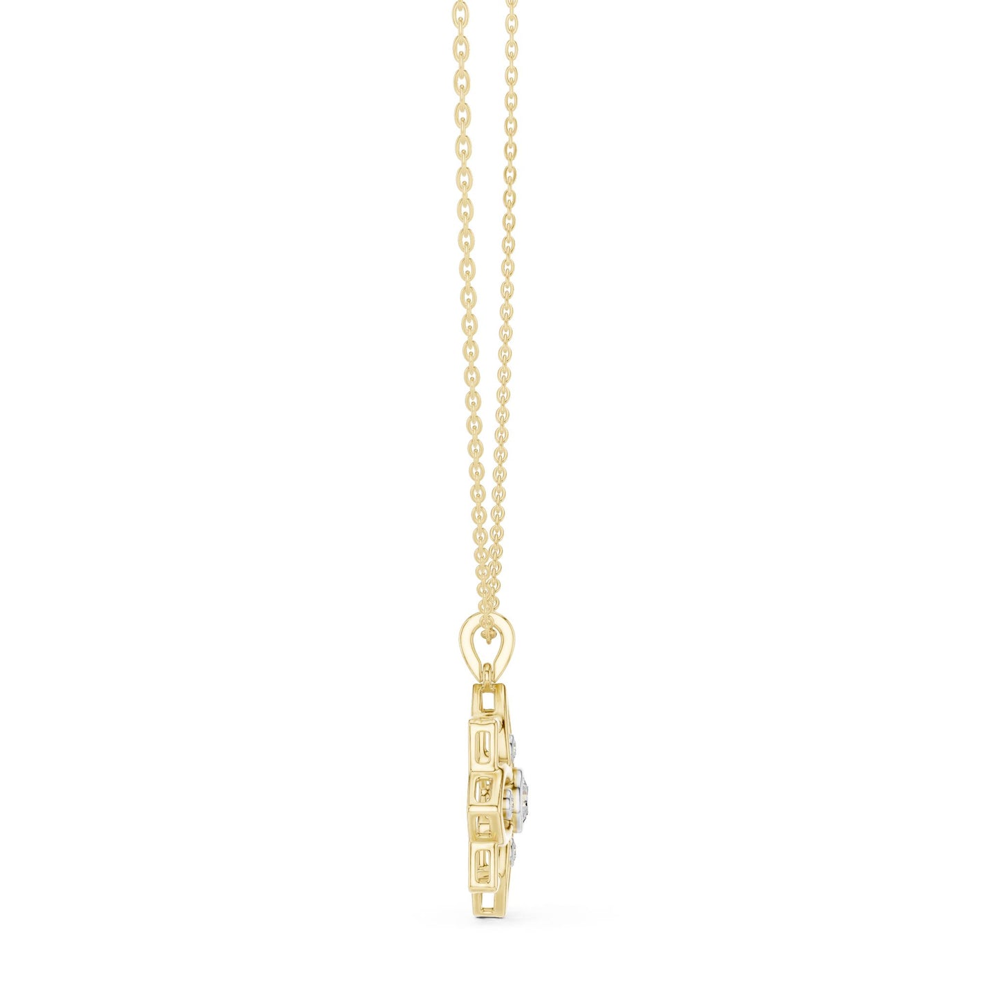 Round Lab Grown Diamond Cluster Pendant