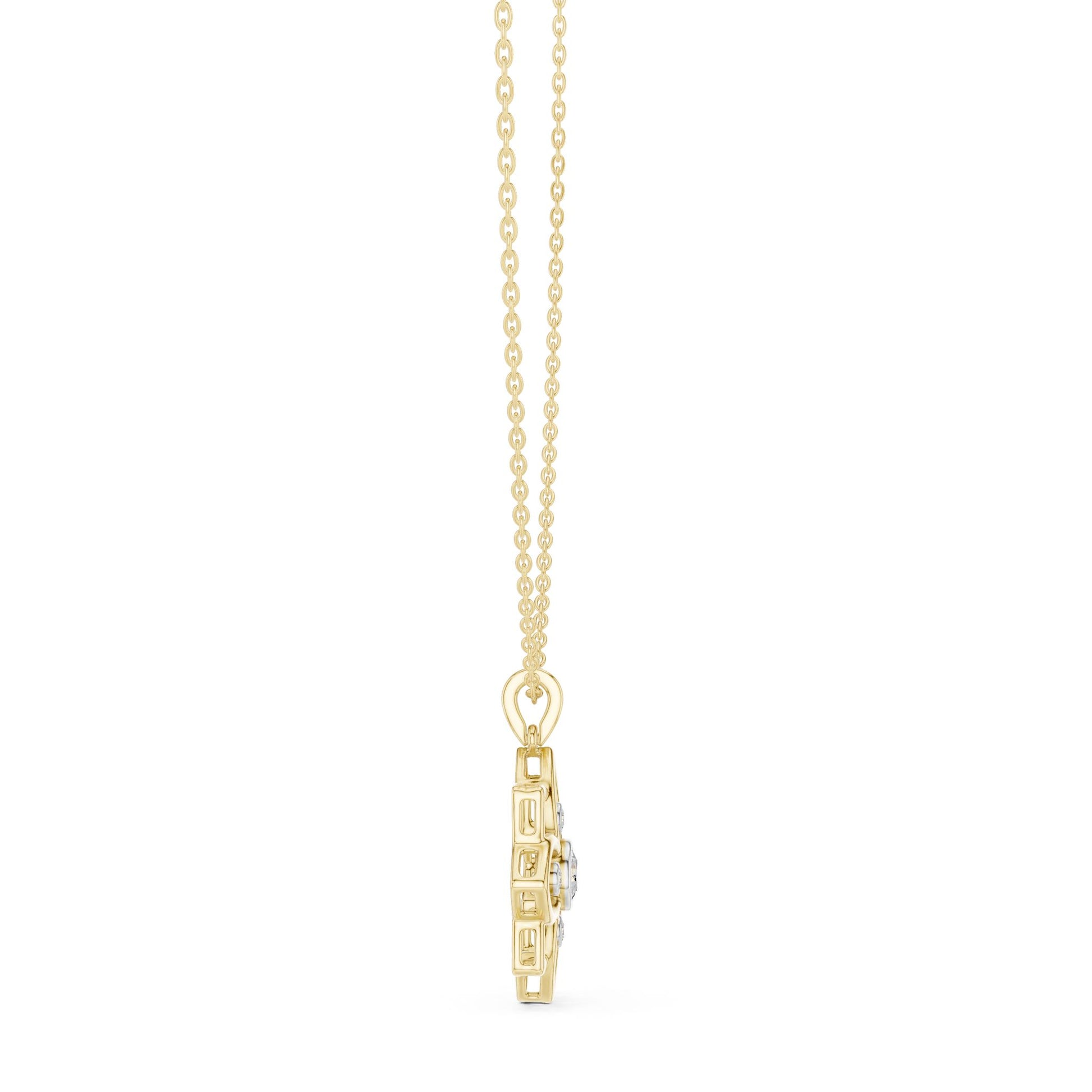 Round Lab Grown Diamond Cluster Pendant