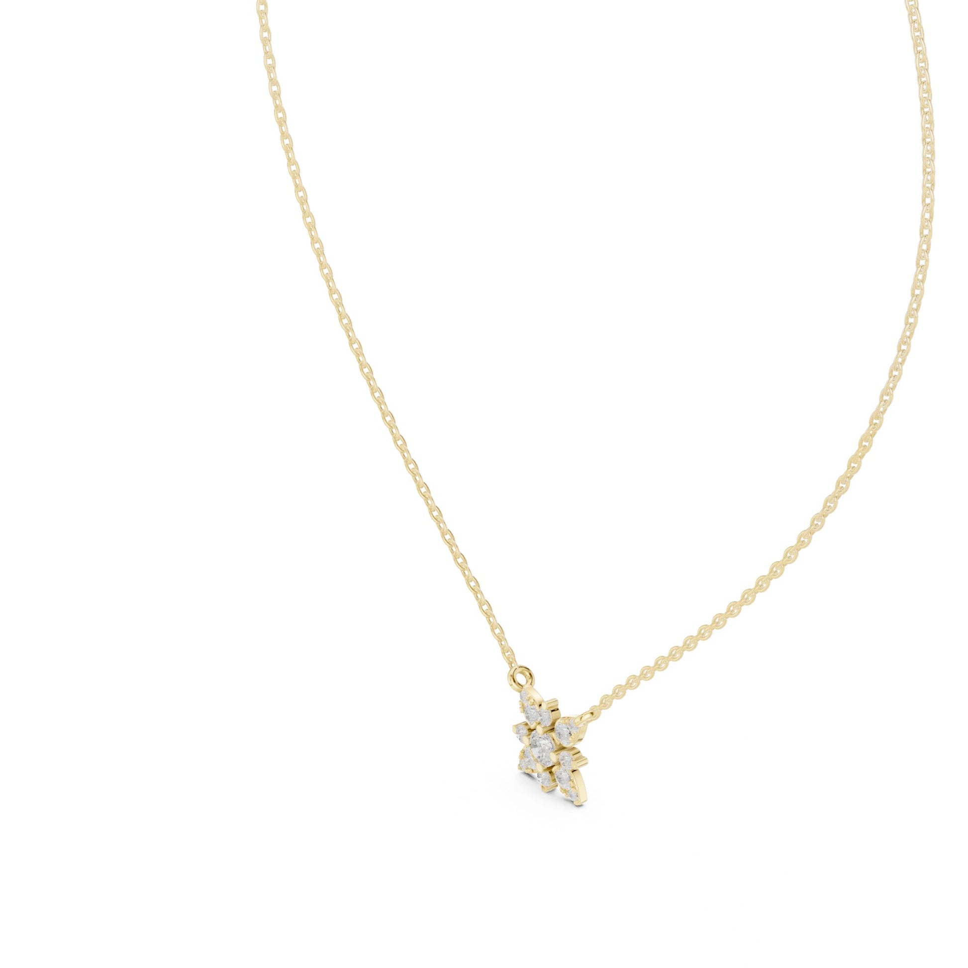 Round Lab Grown Diamond Cluster Pendant
