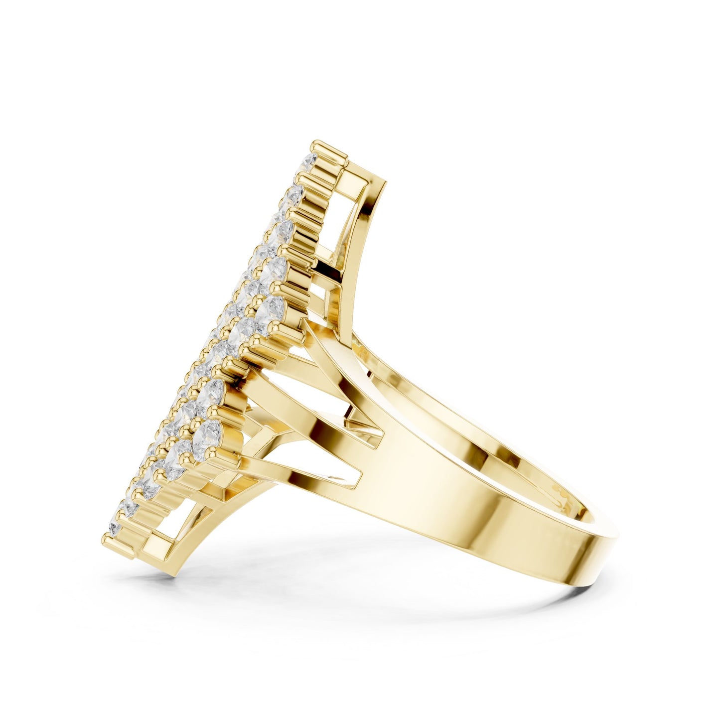 Round Lab Grown Diamond Cluster Engagement Ring