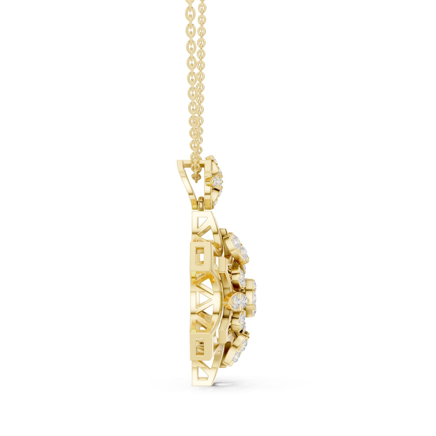 Round Lab Grown Diamond Cluster Pendant