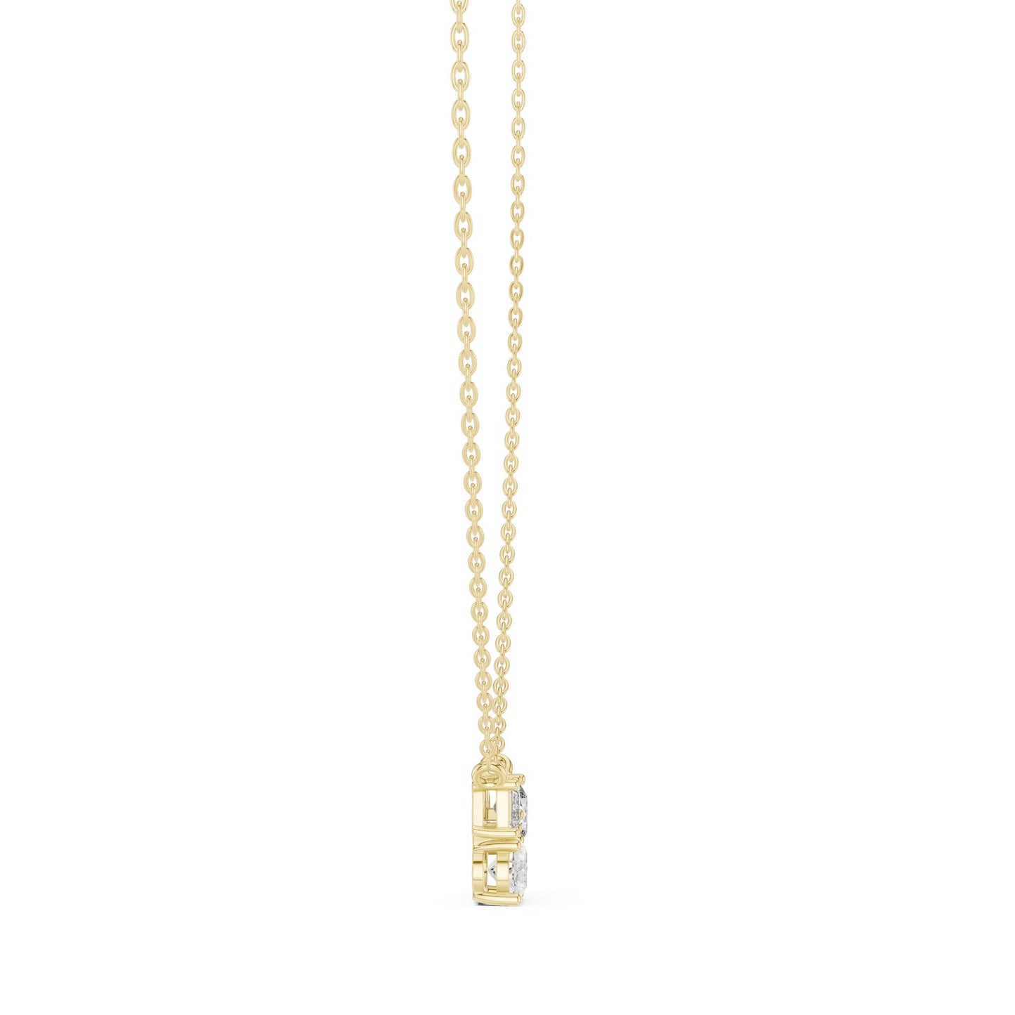 Round Lab Grown Diamond Cluster Pendant