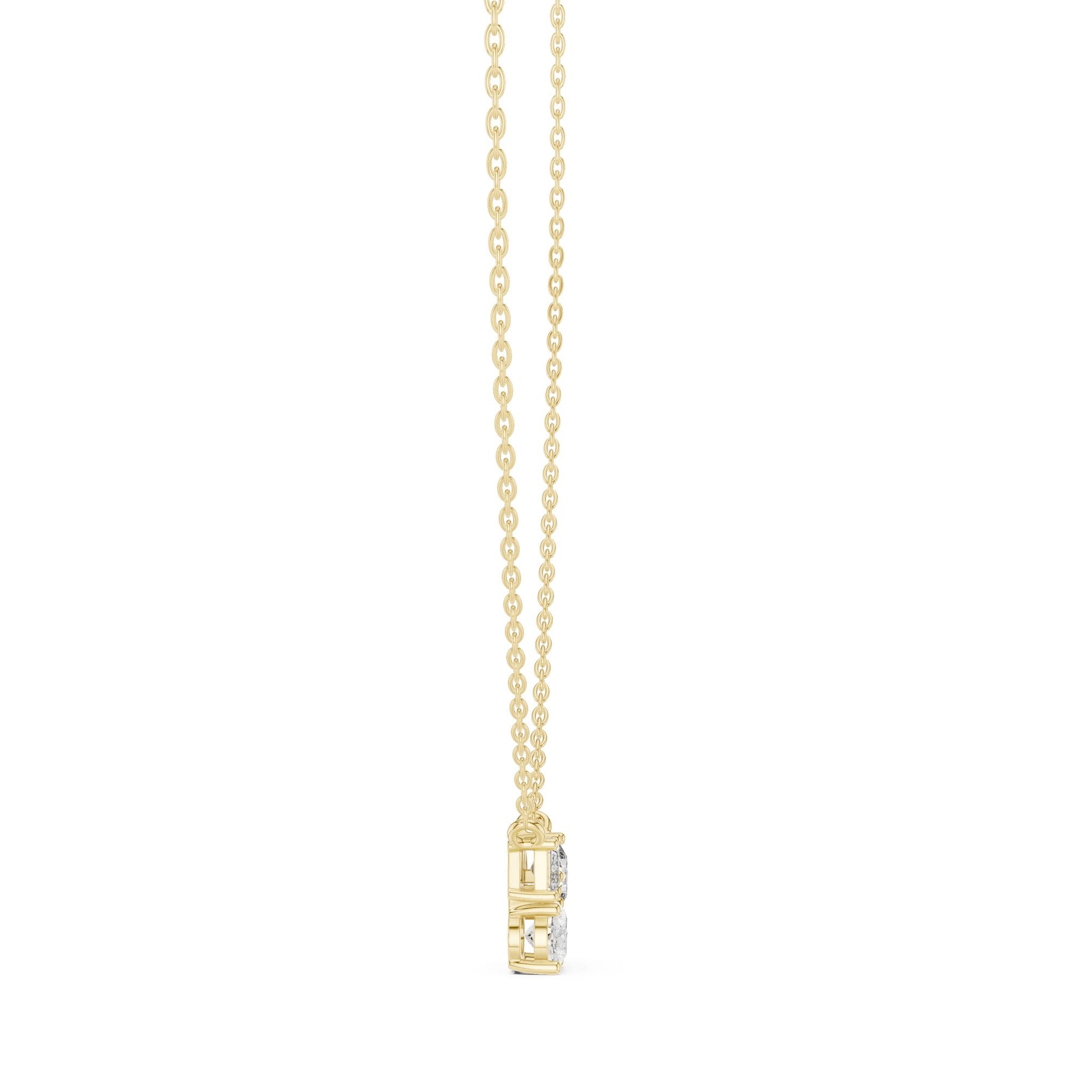 Round Lab Grown Diamond Cluster Pendant