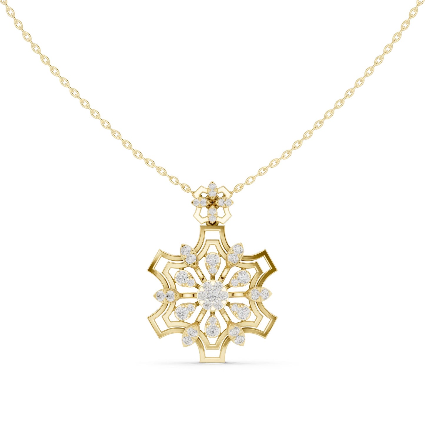 Round Lab Grown Diamond Cluster Pendant